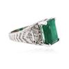 Image 2 : 14KT White Gold 5.26 ctw Emerald and Diamond Ring