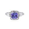 Image 1 : 14KT White Gold 1.11 ctw Tanzanite and Diamond Ring
