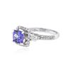 Image 2 : 14KT White Gold 1.11 ctw Tanzanite and Diamond Ring