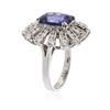 Image 3 : 14KT White Gold 4.46 ctw Tanzanite and Diamond Ring