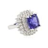Image 2 : 14KT White Gold GIA Certified 8.39 ctw Tanzanite and Diamond Ring