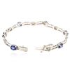 Image 3 : 14KT White Gold 3.12 ctw Sapphire and Diamond Bracelet