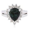 Image 1 : 14KT White Gold 3.26 ctw Tourmaline and Diamond Ring