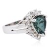 Image 2 : 14KT White Gold 3.26 ctw Tourmaline and Diamond Ring
