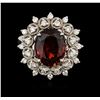 Image 1 : 14KT White Gold 5.43 ctw Spessartite and Diamond Ring
