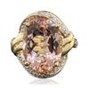 Image 1 : 14KT Yellow Gold 8.95 ctw Morganite and Diamond Ring