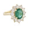 Image 2 : 14KT Yellow Gold 2.29 ctw Emerald and Diamond Ring