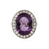 Image 1 : 14KT White Gold 7.92 ctw Amethyst and Diamond Ring