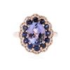 Image 1 : 14KT Rose Gold 2.90 ctw Tanzanite, Sapphire and Diamond Ring