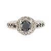 Image 1 : 14KT White Gold 1.35 ctw Black Diamond Ring