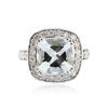 Image 1 : 14KT White Gold 4.15 ctw Aquamarine and Diamond Ring