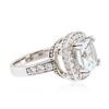 Image 2 : 14KT White Gold 4.15 ctw Aquamarine and Diamond Ring
