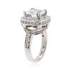 Image 3 : 14KT White Gold 4.15 ctw Aquamarine and Diamond Ring