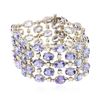Image 1 : 14KT White Gold 48.00 ctw Tanzanite and Diamond Bracelet
