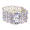 Image 2 : 14KT White Gold 48.00 ctw Tanzanite and Diamond Bracelet