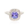 Image 1 : 14KT White Gold 1.11 ctw Tanzanite and Diamond Ring