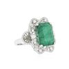 Image 2 : 14KT White Gold 6.84 ctw Emerald and Diamond Ring