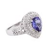 Image 2 : 14KT White Gold 1.56 ctw Tanzanite and Diamond Ring