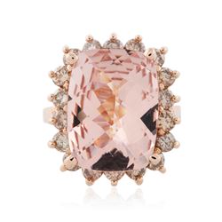 14KT Rose Gold 8.33 ctw Morganite and Diamond Ring