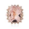 Image 1 : 14KT Rose Gold 8.33 ctw Morganite and Diamond Ring