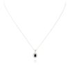 Image 1 : 14KT White Gold 0.74 ctw Sapphire and Diamond Pendant With Chain