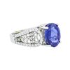 Image 2 : 14KT White Gold 4.10 ctw Tanzanite and Diamond Ring