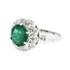 Image 2 : 14KT White Gold 2.37 ctw Emerald and Diamond Ring