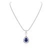 Image 1 : 14KT White Gold GIA Certified 8.63 ctw Tanzanite and Diamond Pendant With Chain