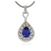 Image 2 : 14KT White Gold GIA Certified 8.63 ctw Tanzanite and Diamond Pendant With Chain