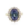 Image 1 : 14KT White Gold 6.36 ctw Tanzanite and Diamond Ring