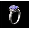 Image 3 : 14KT White Gold 3.63 ctw Tanzanite and Diamond Ring