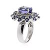Image 3 : 14KT White Gold 4.93 ctw Tanzanite, Sapphire and Diamond Ring