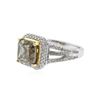 Image 1 : 18KT White Gold 4.61 ctw Fancy Brown Diamond Ring