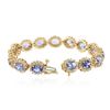 Image 3 : 14KT Yellow Gold 9.45 ctw Tanzanite and Diamond Bracelet