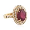 Image 2 : 14KT Yellow Gold 7.84 ctw Ruby and Diamond Ring