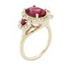 Image 3 : 14KT Yellow Gold 3.30 ctw Rubellite, Ruby and Diamond Ring