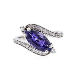 14KT White Gold 2.87 ctw Tanzanite and Diamond Ring