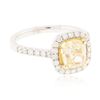 Image 2 : 18KT White Gold EGL USA Certified 2.04 ctw VS1/Fancy Yellow Diamond Ring