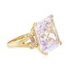 Image 2 : 10KT Yellow Gold 23.90 ctw Amethyst and Pink Sapphire Ring