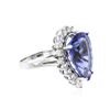 Image 2 : 14KT White Gold 16.2 ctw GIA Certified Tanzanite and Diamond Ring