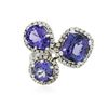 Image 1 : 14KT White Gold 6.35 ctw Tanzanite and Diamond Ring