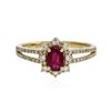 Image 1 : 18KT Yellow Gold 0.54 ctw Ruby and Diamond Ring