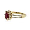 Image 2 : 18KT Yellow Gold 0.54 ctw Ruby and Diamond Ring