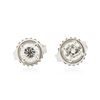 Image 1 : 14KT White Gold 0.56 ctw Diamond Stud Earrings