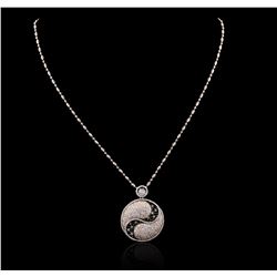 14KT Two-Tone Gold 3.88 ctw Diamond Pendant With Chain