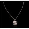 Image 1 : 14KT Two-Tone Gold 3.88 ctw Diamond Pendant With Chain