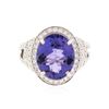 Image 1 : 18KT White Gold 7.20 ctw Tanzanite and Diamond Ring