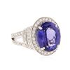 Image 2 : 18KT White Gold 7.20 ctw Tanzanite and Diamond Ring