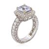 Image 3 : 14KT White Gold 4.47 ctw Blue Zircon and Diamond Ring