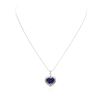 Image 1 : 18KT White Gold 4.80 ctw Tanzanite and Diamond Pendant With Chain